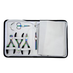 Kit de herramientas para extensiones de cabello Rainbow: Aguja de microanillo de acero inoxidable, alicates para aplicar extensiones, cortador de fusión, juego de crimpado y abalorios. - Product Image 5
