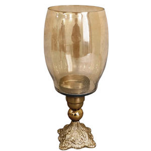 Luxury <b>Small</b> Iron Candle Holder with <b>Glass</b> Rustic Metal Design for Weddings or Lighting Perfect Gift - Product Image 2