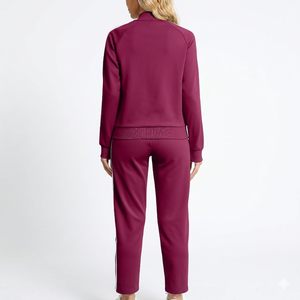 Conjunto de dos piezas para mujer, chándal de corte regular y ajustado con estampado en relieve, efecto lavado - Product Image 6