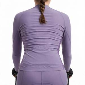 Maillot de Ciclismo de Manga Larga para Mujer, de Secado Rápido, para Bicicleta de Carretera, con Nombre de Equipo Personalizado, Color Morado Claro, Transpirable y de Secado Rápido - Product Image 4