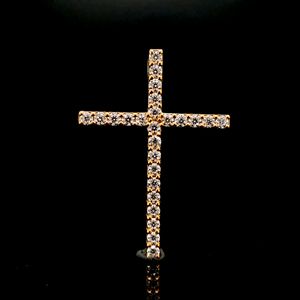 Pendentif de mariage en or jaune massif 14 carats avec diamant de laboratoire rond de 1 carat, pendentif chrétien, cadeau d'anniversaire - Product Image 4