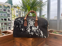 Sac de voyage unisexe en cuir véritable vintage Aryan Exports, motif paillettes, origine Rajasthan, avec roulettes