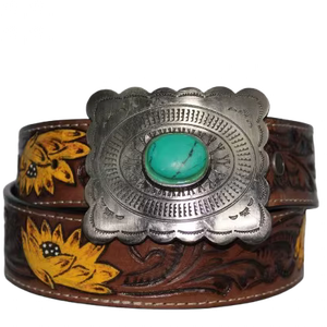 Ceinture de cowboy en cuir travaillé de qualité supérieure, style western, qualité export, de Divine International - Product Image 1