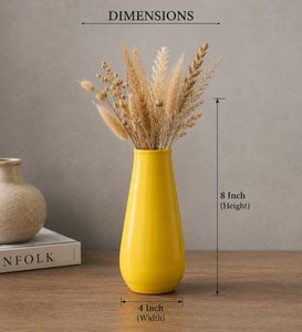 Florero Metálico de Color Amarillo Brillante, Más Duradero y Confiable para Decoración de Mesa, Disponible a un Precio Más Bajo y Económico - Product Image 2
