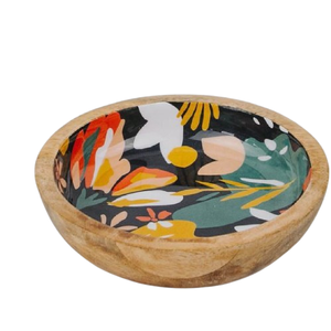 Bol en bois de manguier de qualité supérieure, imprimé à l'émail, fait main, logo personnalisé pour restaurant, bols en bois pour cuisine et table à manger - Product Image 4