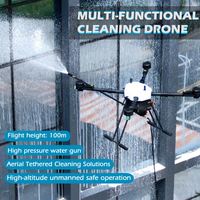 Dron Profesional de Alta Presión para Limpieza de Fachadas de Edificios JIUSI D15R, Dron para Limpieza de Paneles Solares y Vidrios de Torres