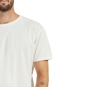 T-shirt blanc à manches courtes, col rond, coupe classique, décontracté, en jersey de coton tricoté, design uni, couleur unie - Product Image 3
