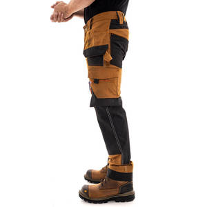 RICSA INTERNATIONAL Men's High Visibility Reflective Safety <b>Cargo</b> <b>Work</b> <b>Pants</b> CE Certified Polyester Orange Black Panels Silver - Product Image 6