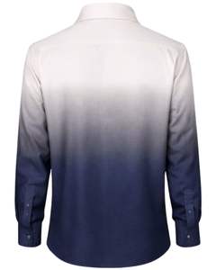 Chemise Formelle Homme Ombrée Blanc Bleu Marine en Coton Premium à Manches Longues Boutonnée Style Smart Casual Fabrication Personnalisée Fournisseur en Gros - Product Image 2