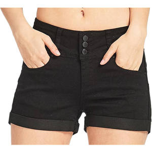 Shorts de mezclilla casuales de talle bajo para mujer, talla grande, con efecto lavado y rotos, mini pantalones vaqueros de verano - Product Image 3