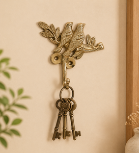 AK Brass Two Bird Shape Embossed Brass Wall <b>Hook</b> Antique Finish Metal <b>Decorative</b> <b>Coat</b> Hanger Home Decor - Product Image 2