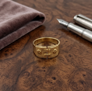 DIVYORO แหวนวงแหวนลายดาวชุบทอง 22k สำหรับผู้ชายแบบคลาสสิก - Product Image 3