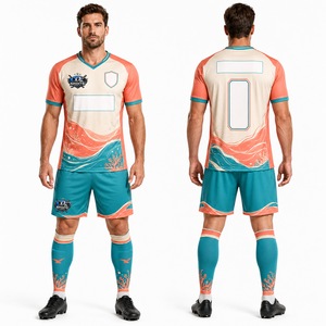 Hot Sale Soccer Uniform Sets Custom Number Heat Transfer Printing <b>Moisture</b> Wicking Fabric Anti Pilling Sportswear - Product Image 1