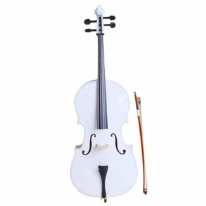 Set Violoncello 4/4 in Legno Bianco con Borsa, Arco, Resina e Ponticello - Product Image 1