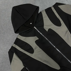 เสื้อฮู้ดดี้ผู้ชายคุณภาพสูงแบบซิปเต็มตัว ขายส่ง ผลิตตามสั่ง เนื้อผ้าฟลีซหนานุ่ม เก็บความร้อน มีจำหน่าย เสื้อฮู้ดดี้ผู้ชายสไตล์วินเทจ - Product Image 3