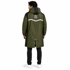 Custom Sports Swim <b>Parka</b> Windproof <b>Waterproof</b> Long Hooded <b>Jacket</b> with Warm Fleece Lining for Coaches Swimmers and Athletes - Product Image 5