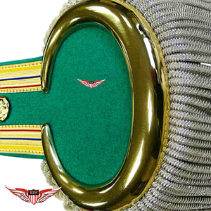 KEW Epaulettes de Hombro Metálicos Verdes de Alta Calidad Personalizables con Flecos Plateados, Diseño Vintage Ecológico, Acabado Duradero Bordado - Product Image 3