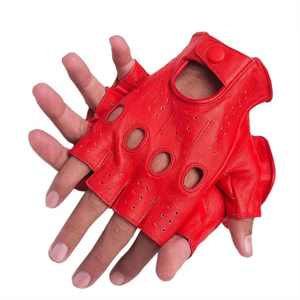 ถุงมือขับรถหนังแบบครึ่งนิ้วสำหรับทุกเพศ สายรัดข้อมือปรับได้ นุ่ม ระบายอากาศได้ดี สวมใส่สบาย ดีไซน์ทันสมัยสำหรับทุกฤดูกาล - Product Image 6