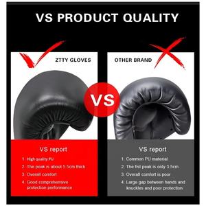 Guantes profesionales de lucha Muay Thai para adultos, guantes de boxeo de Entrenamiento gratis para hombres y mujeres, Material de cuero para entrenamiento de lucha MMA - Product Image 3