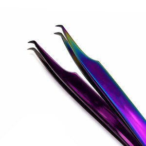 Pince à cils de précision légère anti-rouille japonaise de haute qualité, affûtée à la main, avec design empreinte digitale, pour extensions de cils volume 90 degrés - Product Image 6