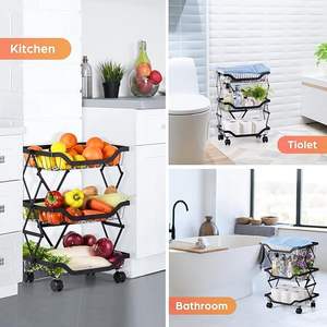 Panier de rangement en métal antirouille, grande capacité, organisateur pour salle de bain et chambre à coucher - Product Image 4