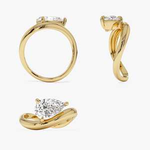 1,55 CTW 14K Lab Grown Pear Shaped Wave Diamond Anillo de compromiso-Sophie - Product Image 4