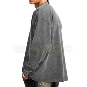 Sudaderas casuales con logotipo personalizado, lavadas al ácido, fabricadas en fábrica, sudaderas básicas lavadas al ácido para hombre - Product Image 3