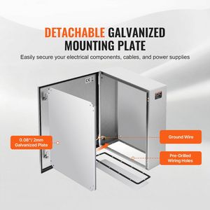 Scatola Elettrica da Parete per Esterni in Acciaio Inox 304, 61x51x20 cm, per Protezione di Dispositivi Elettronici e Strumenti - Product Image 5
