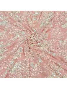 Proveedor Mayorista de Tela de Seda Bordada con Cuentas, Fabricante de Tela de Seda con Trabajo de Bordado en India, Tela de Seda Bordada con Cuentas - Product Image 3