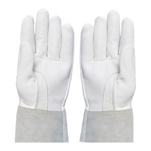 Gants de soudage TIG en cuir de chèvre et croûte de cuir de vache, ignifuges, pour travaux industriels, lutte contre les incendies et barbecue - Product Image 1