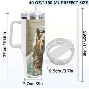 40Oz Stainless Steel Tumbler With Guinea Pig Bath Design For <b>Coffee</b> Or Tea - Product Image 4