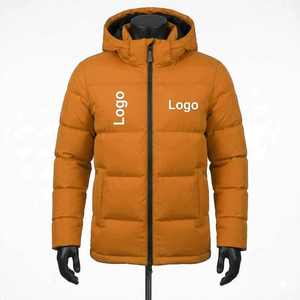 Quilted <b>Jacket</b> Solid Color Hooded Full Sleeve Zipper Closure Winter Warm Polyester - Product Image 1