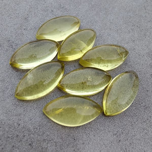 เลมอนควอตซ์ทรงมาร์คีสแบบคาโบชอง: พลอยคุณภาพเกรด AAA+ ด้านหลังแบน ปรับขนาดได้ ขายส่ง มีทุกขนาด - Product Image 1