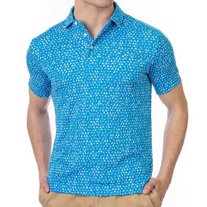 Chemise pour homme à manches courtes boutonnée, en jersey uni 100% polyester de haute qualité, imprimé par transfert thermique, tricoté 200g, séchage rapide - Product Image 1