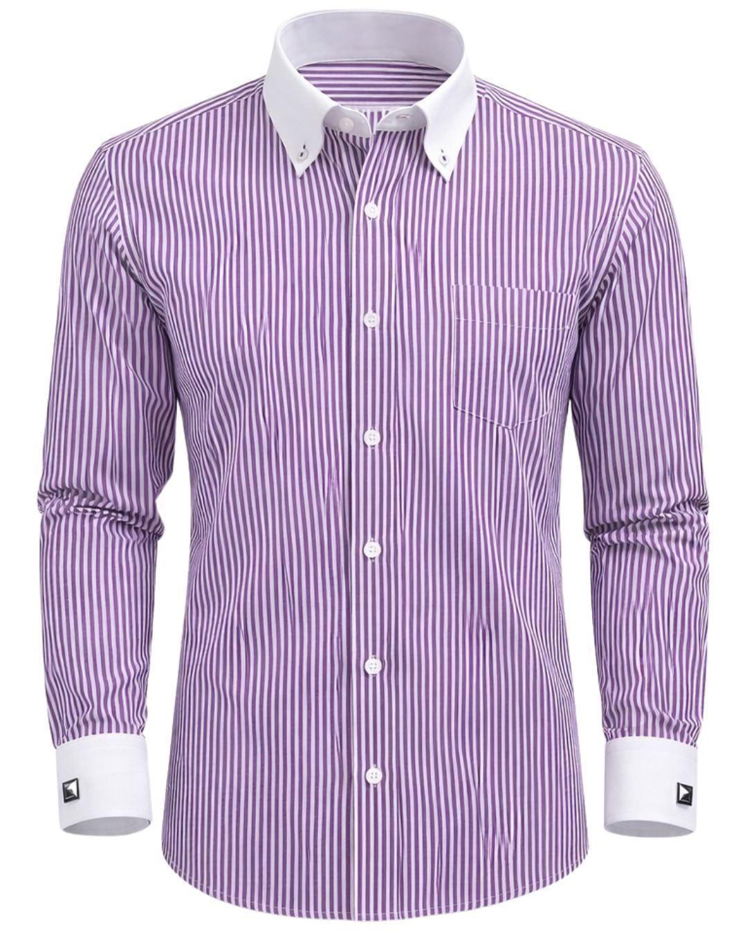fitted lace wedding dress Amethyst-Rich Lilac Purple Formal Plain Solid Premium Cotton Shirt For Men