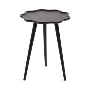 Handcrafted Mango Wood Geometric Side <b>Table</b> with Black Metal Legs - Wholesale - Product Image 1