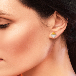 Pendientes de Diamantes Geométricos de Oro Amarillo de 18K, Diamantes Cultivados en Laboratorio con Corte Brillante Redondo, Forma de Cometa, Joyería Fina para Mujer - Product Image 4