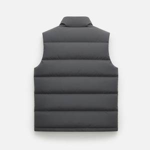 <b>Men's</b> <b>Black</b> Puffer <b>Vest</b> Sleeveless Jacket Polyester Filling Stand Collar Zip up Water-Repellent Sporty ODM Outerwear - Product Image 3