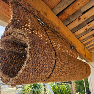 Outdoor balcony roll-<b>up</b> curtain sun shade rolls weaving coconut coir net shade curtains made in Vietnam - Product Image 6