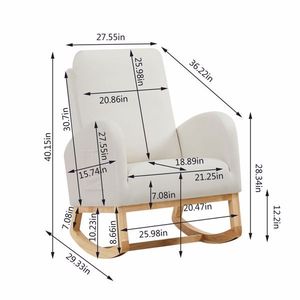 เก้าอี้โยกสำหรับเด็กพร้อมกระเป๋าข้างเตียงทำจากไม้สีเบจ - Product Image 5