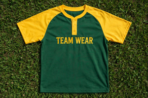 Ensemble d'uniformes de baseball personnalisés vert et jaune, maillot à manches courtes boutonné, pantalon, casquette, ceinture, gants, chaussettes, crampons, casque, tenue d'équipe - Product Image 2