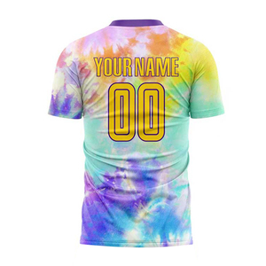 Custom <b>Tie</b> <b>Dye</b> Soccer Jersey Set Sublimated Crew Neck Short Sleeve Moisture Wicking Polyester Adult Unisex All Seasons - Product Image 3