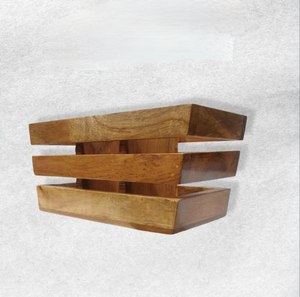 Porte-couverts en bois naturel fait main, forme rectangulaire, boîte à compartiments multiples, articles de cuisine et de table au meilleur prix - Product Image 1