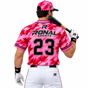 Camiseta de Béisbol Personalizada con Botones, Manga a Rayas, Nombre y Número del Equipo, Fabricante de Camisetas de Alto Rendimiento - Product Image 4