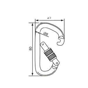 Lightweight Screw Gate Aluminum Carabiner For <b>Hammock</b> - Product Image 2