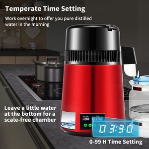 Distillatore d'Acqua da 1.1 Galloni con Riscaldamento da 750W, Produzione 0.3 Galloni/Ora, Timer 99 Ore, Costruzione in Acciaio Inossidabile 304 - Product Image 4