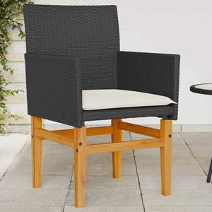 Silla de Jardín de Ratán PE Negra de Tamaño Estándar para Adultos - Product Image 1