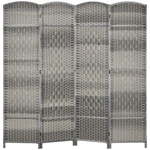 4-Panel 6FT Tall Wood Freestanding Partition <b>Folding</b> <b>Screen</b> Divider for Home Office Mixed Gray Privacy <b>Screen</b> - Product Image 1