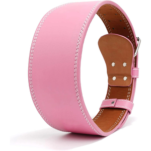 Ceinture de musculation personnalisée pour la musculation et la remise en forme, couleur rose clair, en cuir, pour adulte - Product Image 3