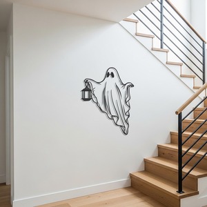 งานศิลปะติดผนังโลหะลายผี ตกแต่งฮาโลวีน เหมาะสำหรับติดผนังทางเข้าเพื่อต้อนรับแขกอย่างมีสไตล์สุดหลอน และใช้ในร้านกาแฟและร้านค้า - Product Image 1